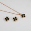 Korean Style Four-Leaf Clover Luxury Pendant Necklace & Earrings Set for Women - Elegant, High-End, Versatile Clavicle Chain.