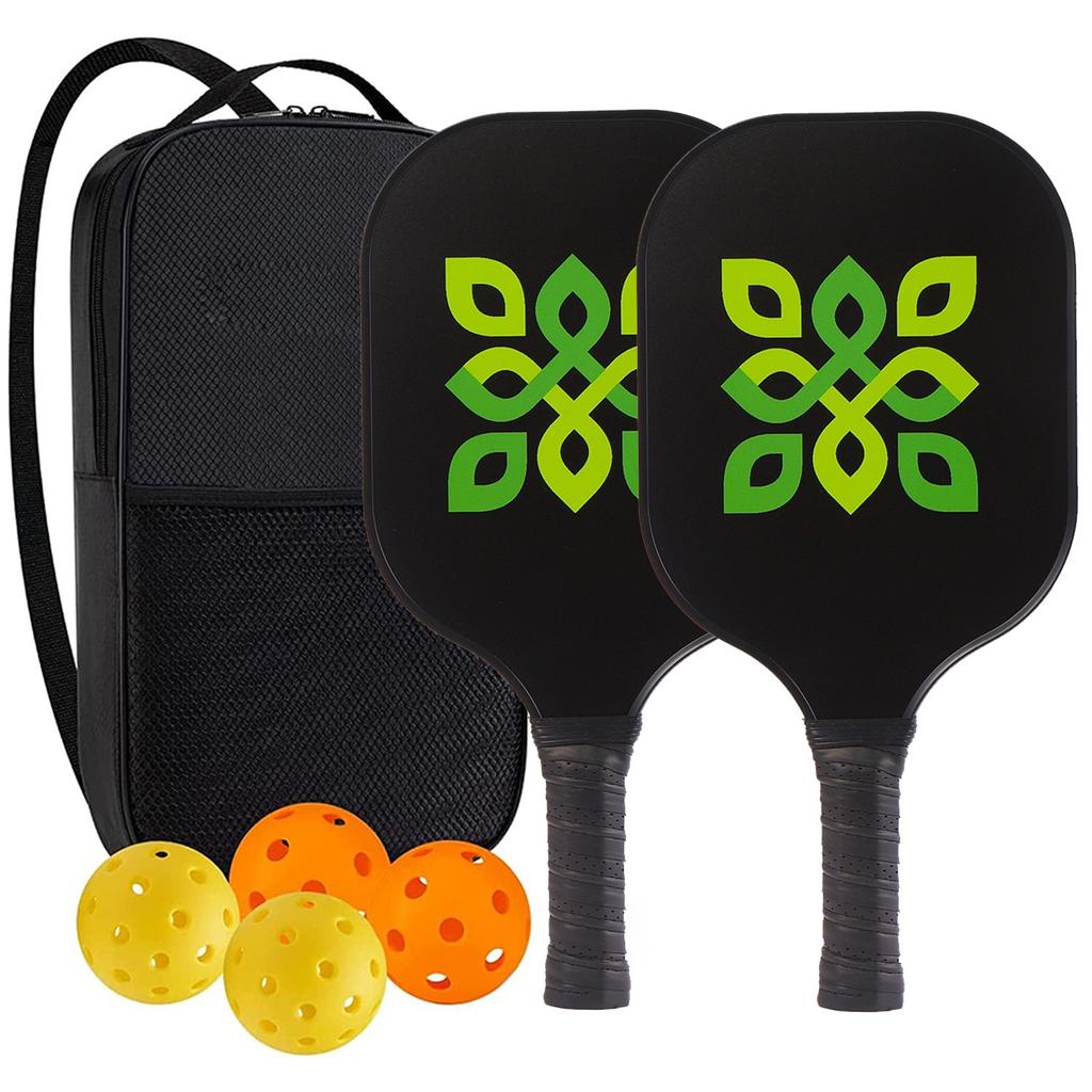 Pickleball-Schläger 2er-Set, Fiberglas-Pickleball-Set mit Pickleball-Schlägern und Tragetasche, Pickleball-Geschenke für Anfänger, Pickleball-Schläger-Set
