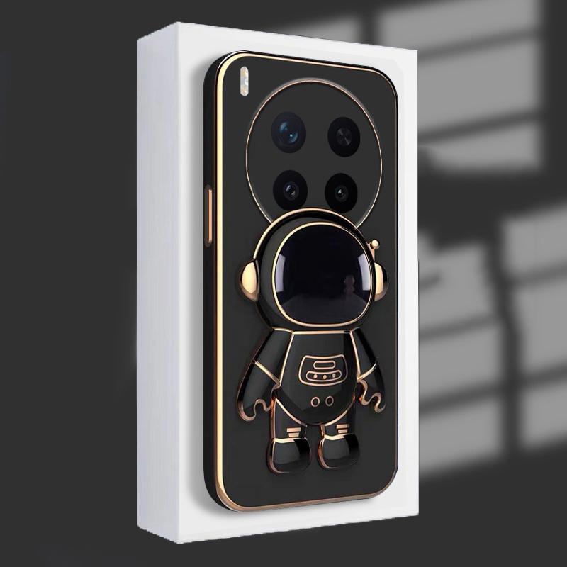For Vivo X300 Pro Case Shining Astronaut Spaceman Bracket Holder Design Soft Plating For Vivo X300 Back Cover