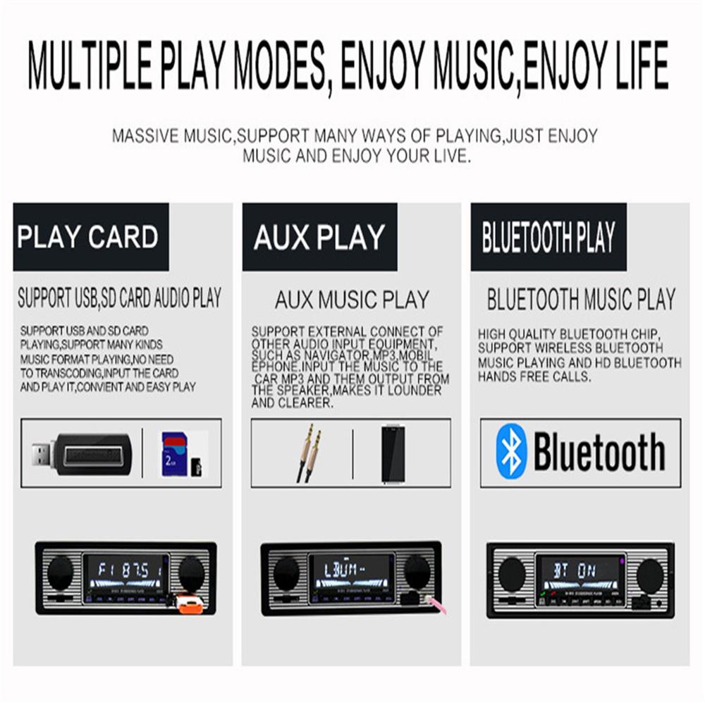 Car Digital FM Stereo Radio Bluetooth MP3 Player Aux USB/S/WMA/MP3/WAV 4-channel