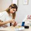 Transparent Makeup Cotton Pads Swab Storage Bin Case Cosmetics Organizer Box With Bamboo Cover For Women Makeup Holder Storage