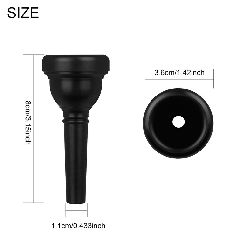 Black Alto Trombone Mouthpiece ABS Durable Lightweight Mouth Piece Musical Accessories for Students and Bands
