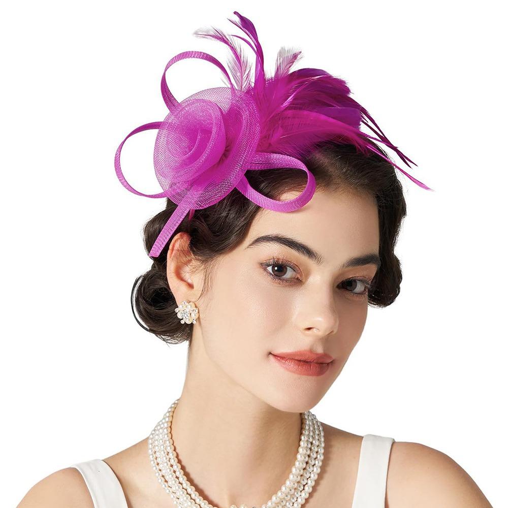 Mesh Flower Feather Headpiece British Hair Accessories Horse Racing Festival