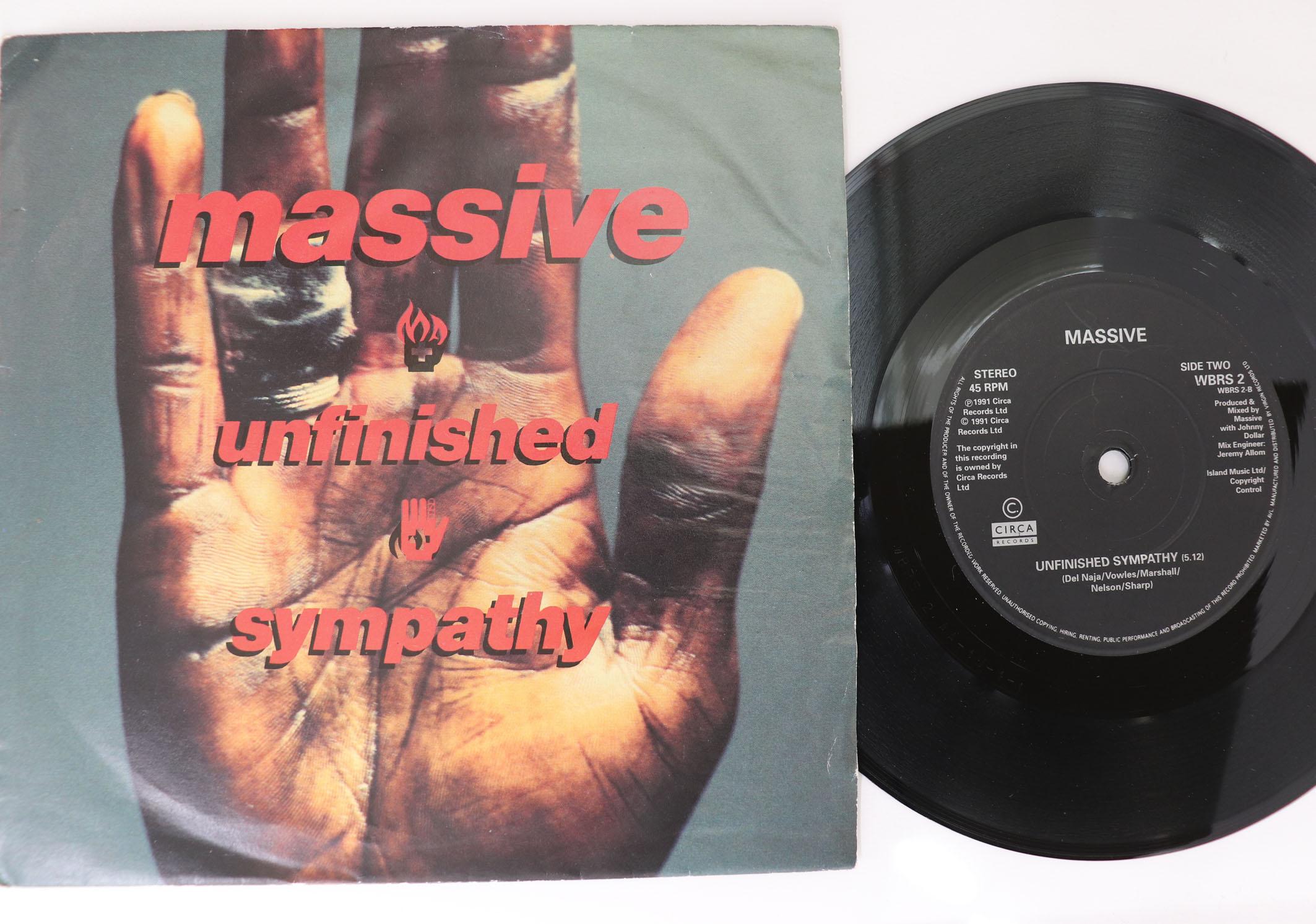 

7inch Record MASSIVE ATTACK Unfinished Sympathy WBRS2 CIRCA 1991 UK Rock Used