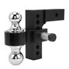 Adjustable Trailer Hitch 6in Drop Rise 12500LBS Capacity Stainless Steel for 2in Heavy Truck GTW Traction Hook Receiver