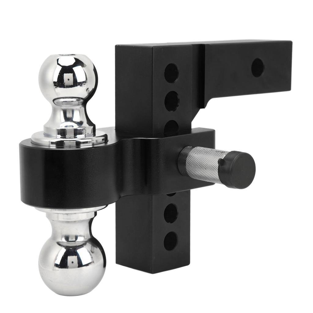 Adjustable Trailer Hitch 6in Drop Rise 12500LBS Capacity Stainless Steel for 2in Heavy Truck GTW Traction Hook Receiver