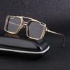 Vintage Steampunk Style Sunglasses Men'S Metal Hollow Box Sunglasses Men'S Trendy Double Beam Glasses