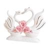 Set of 2 Swan Figurines Ceramic Craft Animal Statues for Home Display