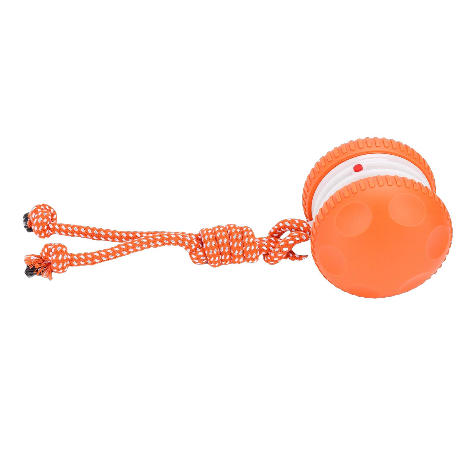 

Interactive Dog Toy Orange 2 Gears Speed Chew Proof Electric Automatic Moving Rolling Dogs Toy with Rope