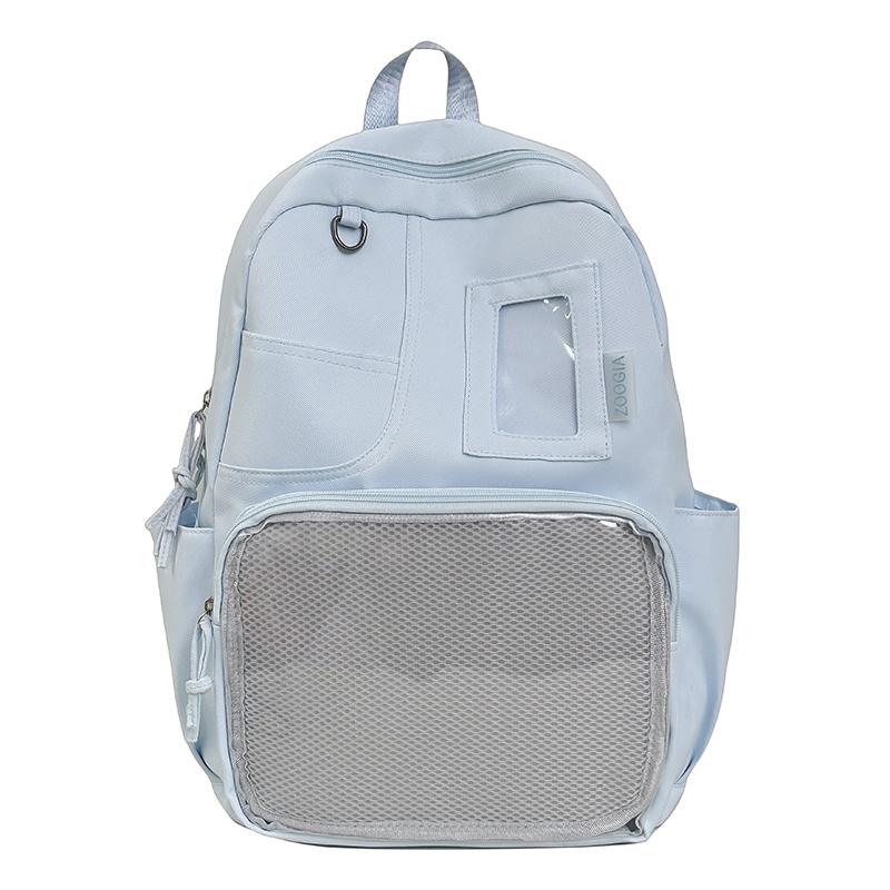 

New Harajuku Ita Bags Women Lolita Transparent Daypack High Capacity Ladies Sweet Cute Y2k Backpacks Japanese Kawaii School Bag небесно-голубой