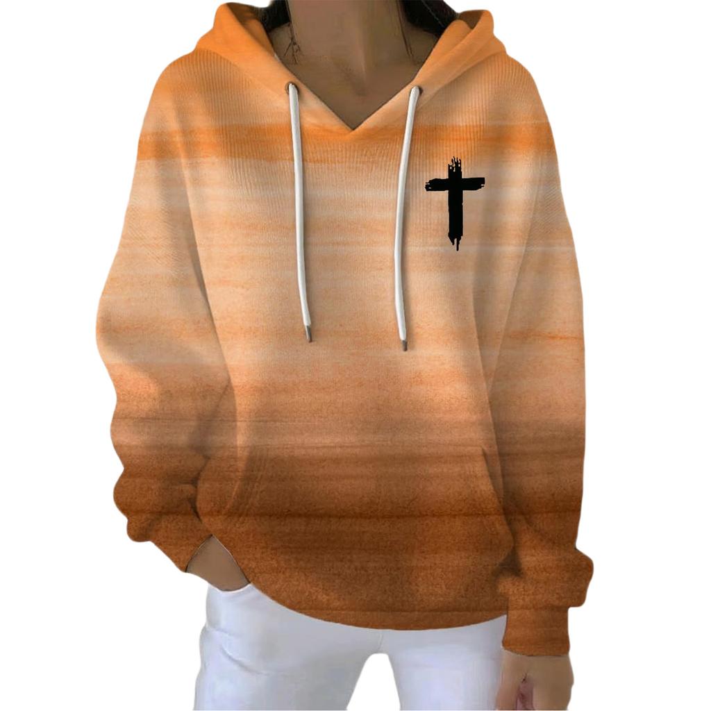 Women's Printed Hoodie Sweatshirt Long Sleeve Casual Top