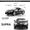 Diecast 1/32 Alloy Model Cars Toys Toyota Supra JDM Miniature Dream Supercar for Children Collectible Gifts Metal Vehicles Boys Hottoys
