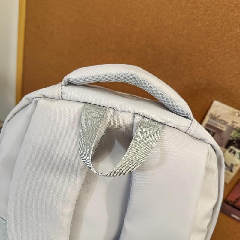 Large Capacity Backpack Men's Travel Backpack Solid Color Student Schoolbag