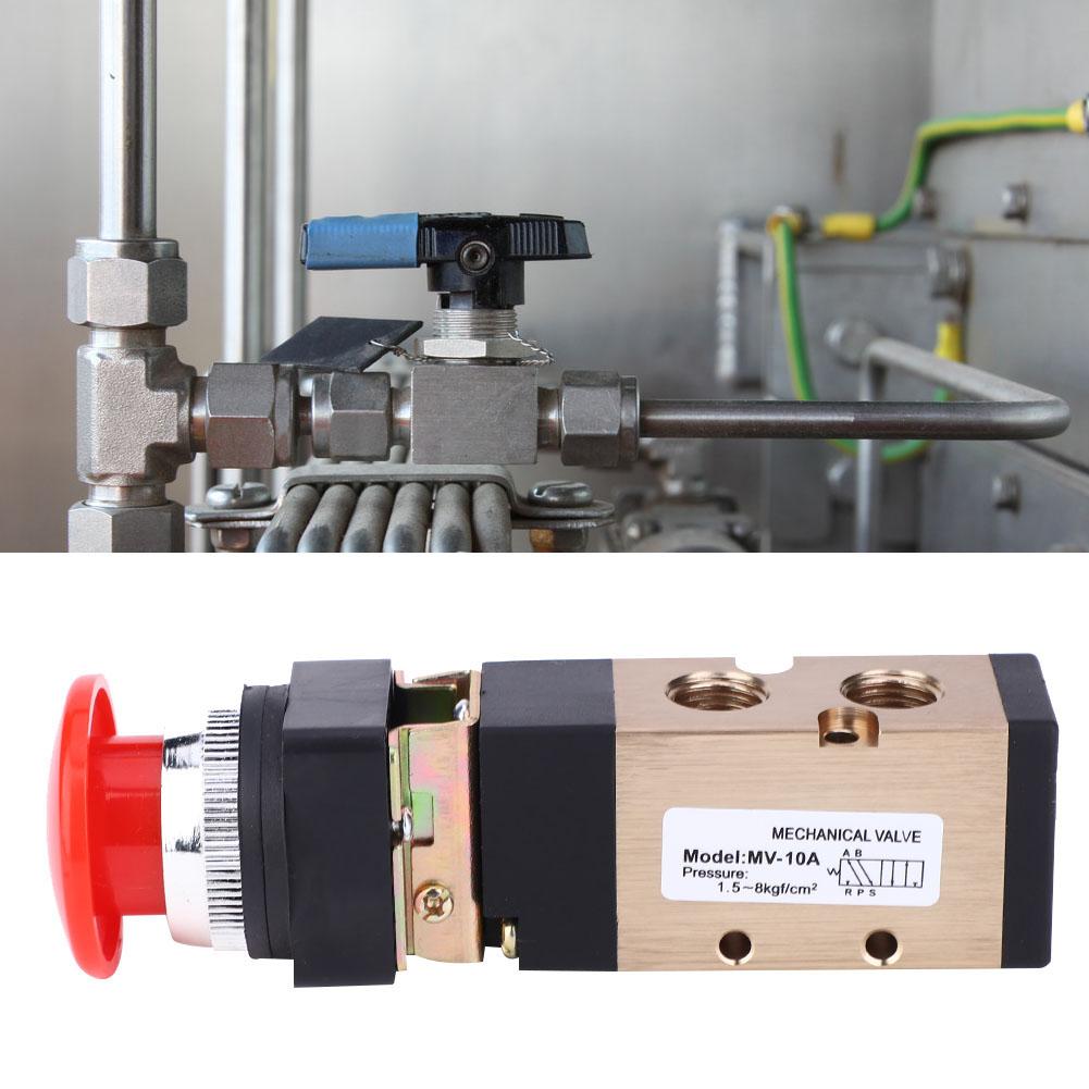 MV 10A Pneumatic Mechanical Valve 2 Position 5 Way Spring Return Push Button 1 4in PT Reversing Valve