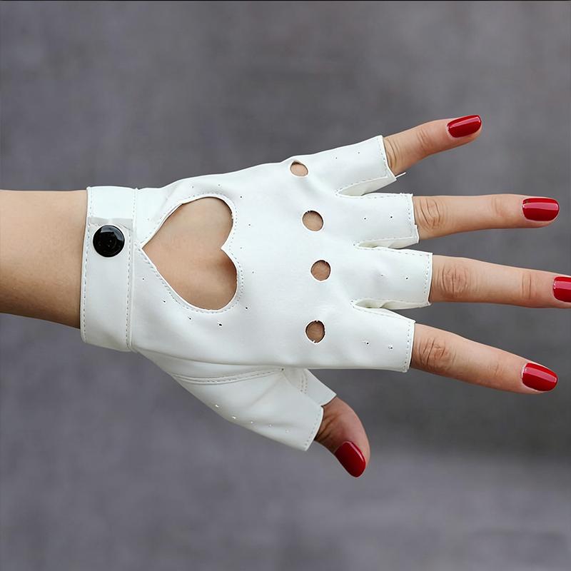 Rękawiczki PU z odkrytymi palcami Cosplay Punk Scena T Klub Nocny Rękawiczka Motocyklowa Miłość Street Dance Pole Dance Rękawiczki Lolita Moda Seksowna Rękawiczka Unisex
