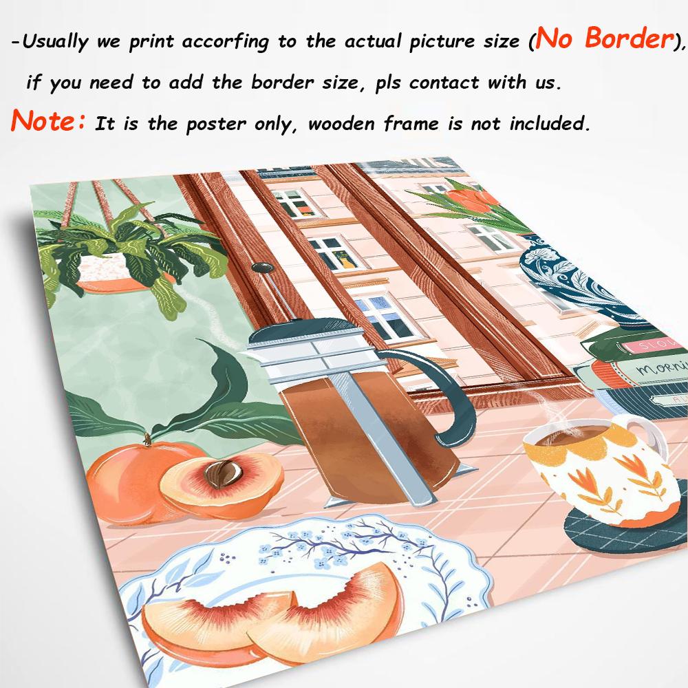 Nordic Coffee Gift Wall Pictures Art Prints Kitchen And Dinning Canvas Painting Cafe Shop Posters Window Landscape Wall Decor