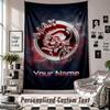 Wall Hanging Tapestry With Custom Name & Text, Ajax Amsterdam Decorative Tapestry For Bedroom