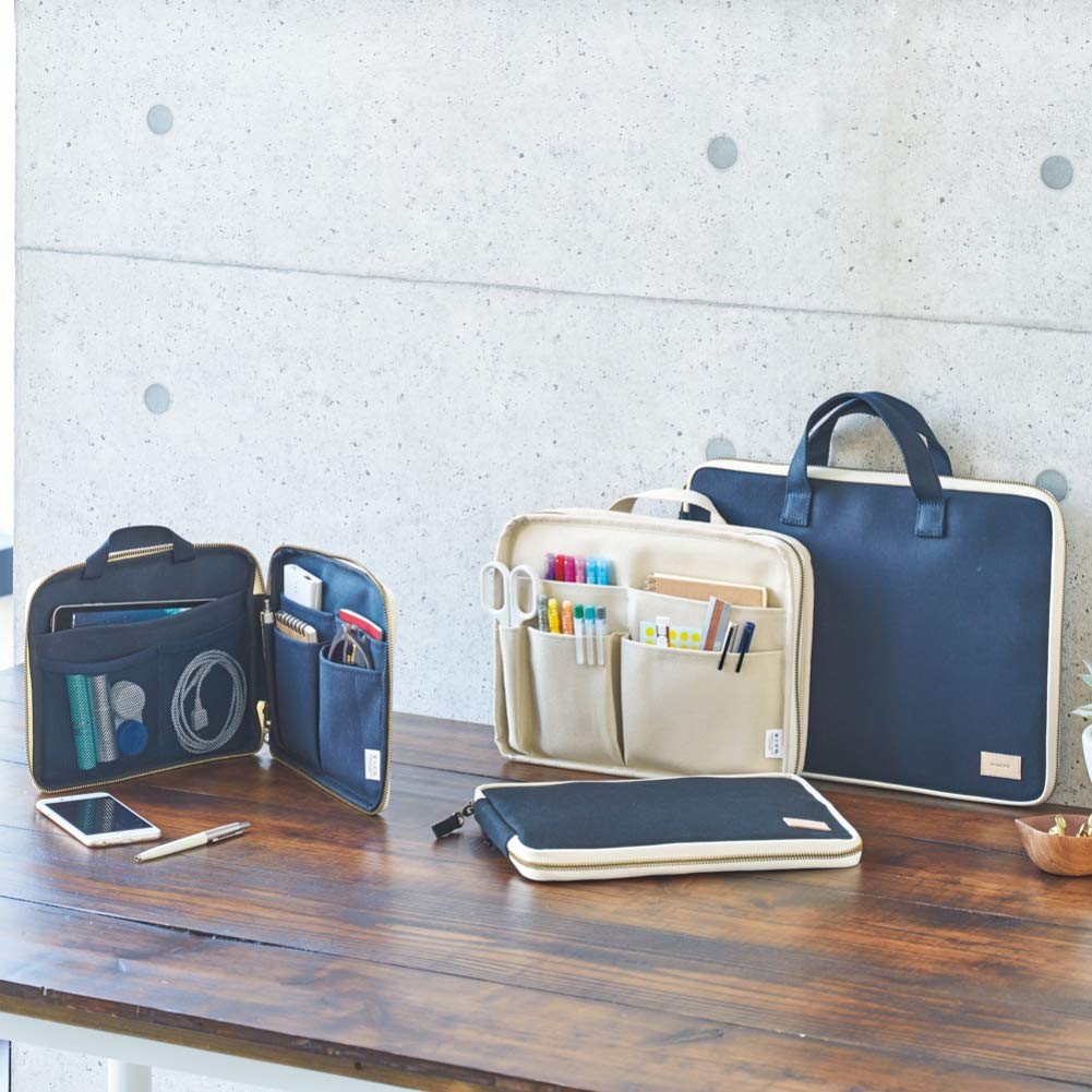 LIHIT LAB HINEMO Stand Pouch, Medium, Beige, A7911-16