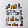 Colorful 13 Cute Cat Puzzle Wooden Irregular Panel Cartoon Animal Cat Tangram High Difficulty Puzzle Children's Toy Gift