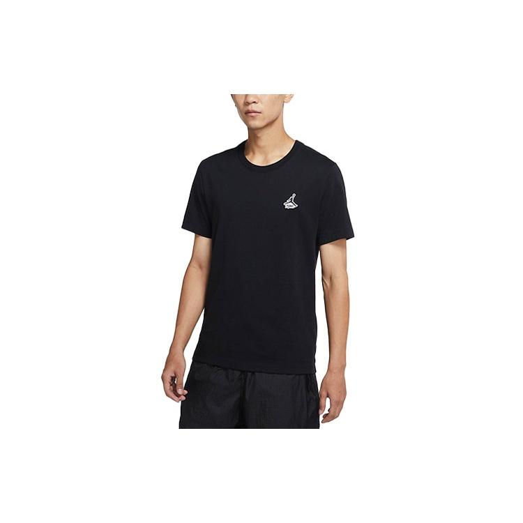 Men s Air Jordan Printing Short Sleeve Casual Embroidered Short Sleeve Black T-Shirt DH3613-010 L