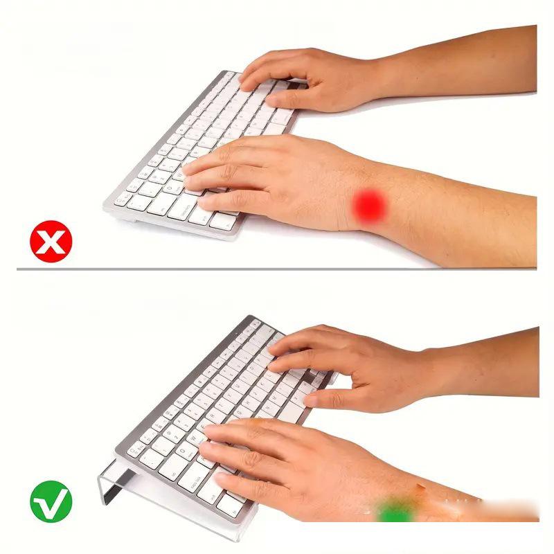 Clear Acrylic Keyboard Stand Ergonomic Tilted Height Adjustable Tray Boosts Typing Efficiency for Office Workers