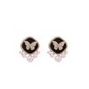 Glasur Schwarz Quadrat Kristall Schmetterling Imitation Perle Stud Ohrring für Frauen Temperament Schmuck Weihnachten Freundin Geschenk