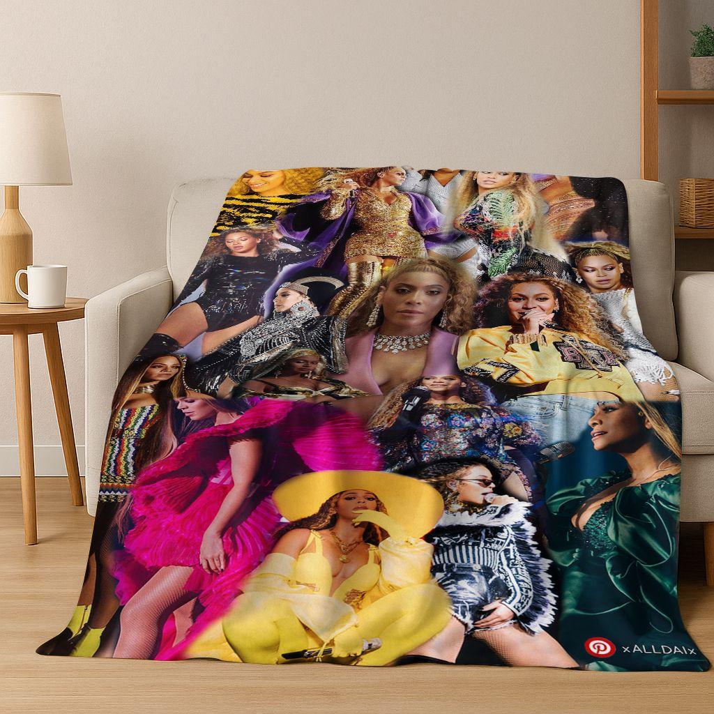 Moderne Popmusik Beyonce Kunst Flanelldecke, Gemütliche Weiche Überwurfdecke für Zuhause Schlafzimmer Bett Sofa Picknick Büro Abdeckung Geschenk Kind