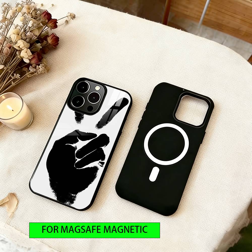 Minimalist Ink Art Phone Case For iPhone17,16,15,14,13,12,11 Plus,Pro Magnetic with Magsafe Wireless Charging