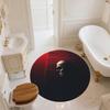 Red and Black Skull,Round Area Rug,Carpet Rug for Living Room Bedroom Sofa Playroom Decor,Non-slip Floor Mat