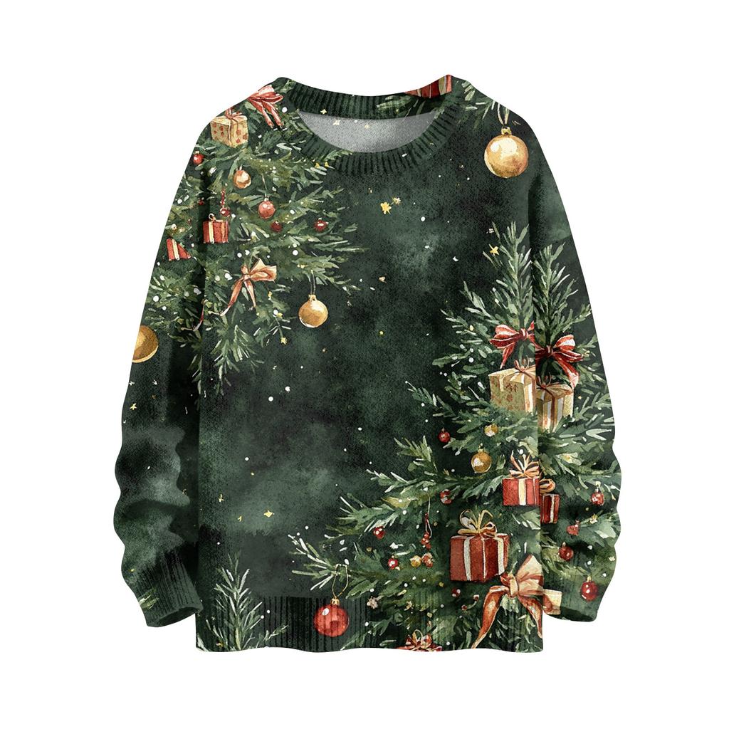 Christmas Day Sweatshirts For Children Boys And Girls Knit Sweater Cute Shirt Fall Crewneck Pullover Tops