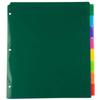 8 Tab Multicolor Plastic Index Dividers with Blank Inserts Organizing Binders School Office Home 9.75 x 11.5 Inches