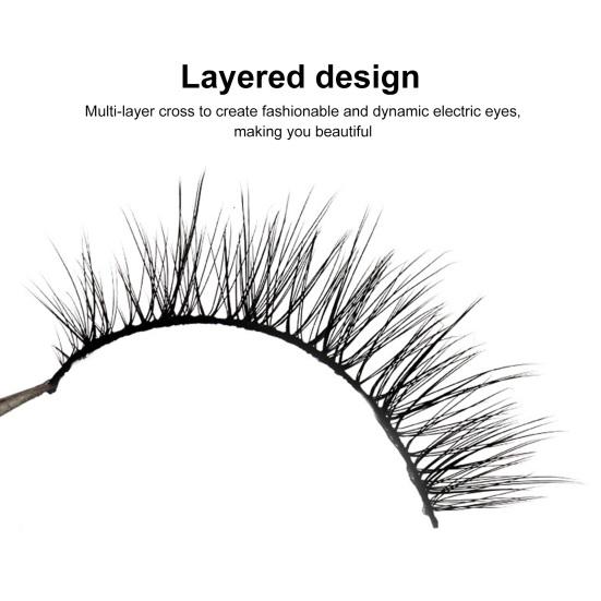 4Pairs False Eyelashes Natural Dense Exquisite Cross Makeup Extensions Eye Lashes for Ladies
