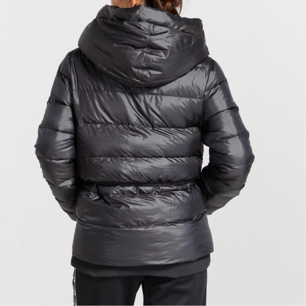 Nike Solid Logo Outdoor Quilted Lightweight Printed Zipper Hooded Down Jacket Women Jacket Black AJ7426-010