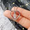 Silver Plated Infinity Heart CZ Pendant Necklace, Princess Cut Love Cable Chain Necklace for Women