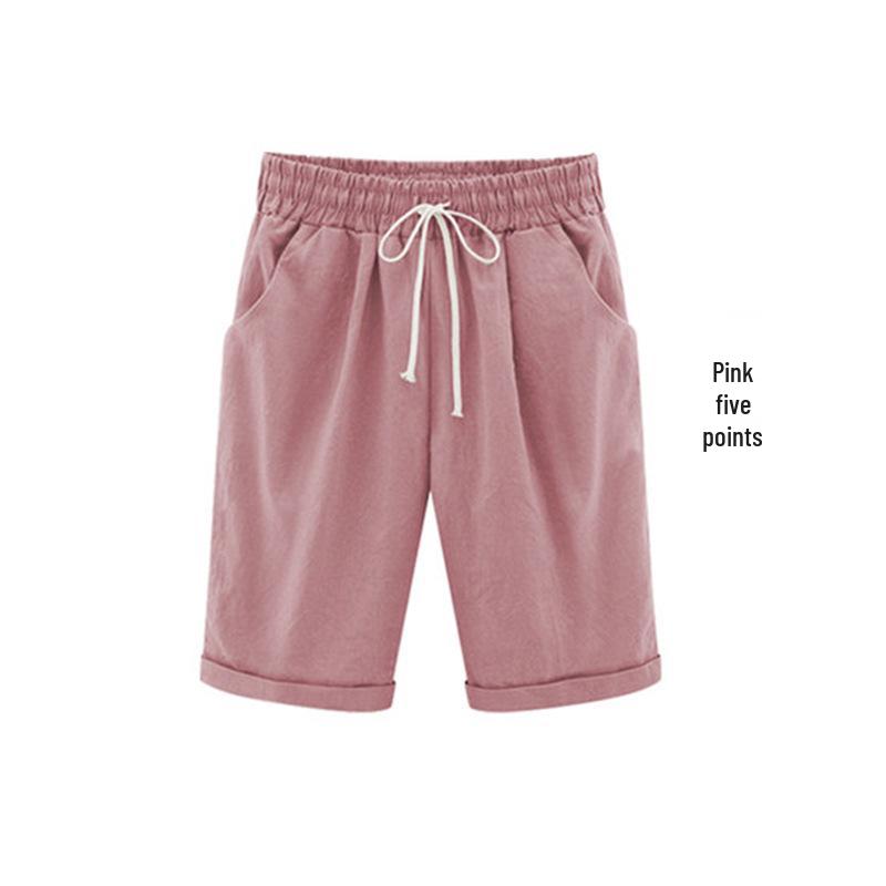 

Жіночі штани великого розміру з куліскою, середньої довжини, до коліна, повсякденні, літні 3XL