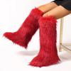 50cm European Faux Raccoon Fur Winter Snow Boots for Women