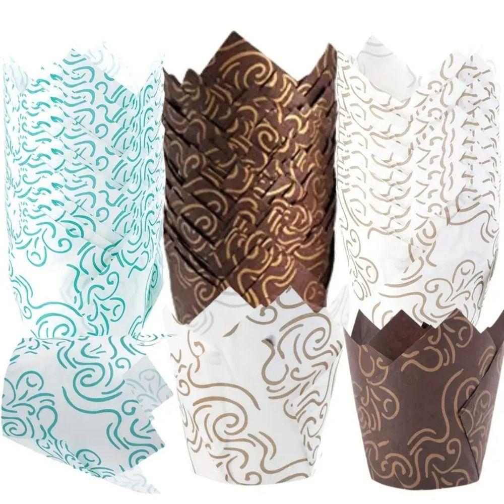 Bakeware Tulip Baking Cup Pastry Tools Greaseproof Paper New Cake Muffin Cups  Home & Kitchen