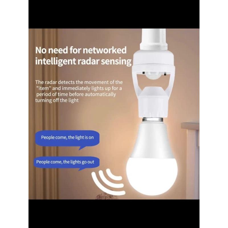 1PC Mechanical Induction Lamp Holder with Adjustable Delay Switch, the Lampshade Is White, the Base Is Sturdy, and the Installation Is Easy