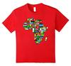 Afrikaanse Afrika Landen Vlag Kaart Unisex T-shirt Korte Mouw Casual 100% Katoen T-shirts