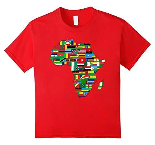 African Africa Countries Flag Map Unisex TShirt Short Sleeve Casual 100 Cotton T Shirts S