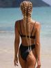 2023 European & American Solid Color Sexy Two-Piece Bikini Swimsuit for Women