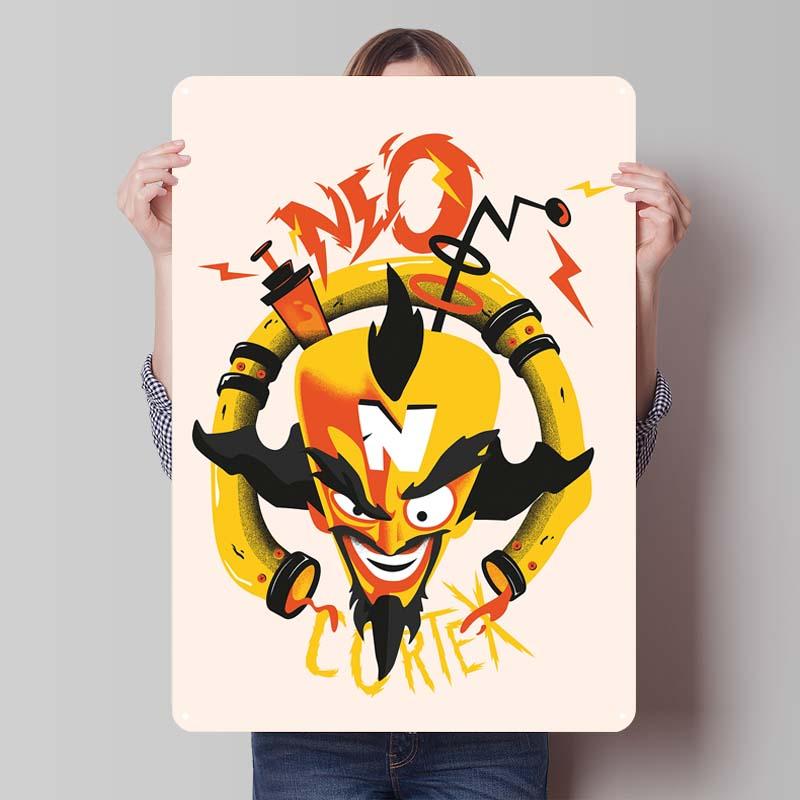 Crash Bandicoot Posters Classic Game Metal Signs Wall Art Mural Custom Tinplate Plaques for Gamers Gaming Room Decoration Retro