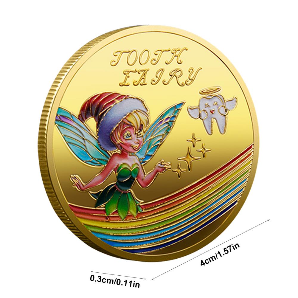 Зубная фея, позолоченная памятная монета, креативная детская смена зубов, подарки, физическая металлическая монета, криптопамятная монета золотой