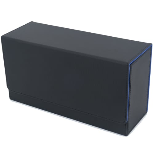 Hiro World Trade Deck Case, 1 PSA BGS 1/4" Screw-Down Compatible PU Leather Trading Card Case (Blue, Large)