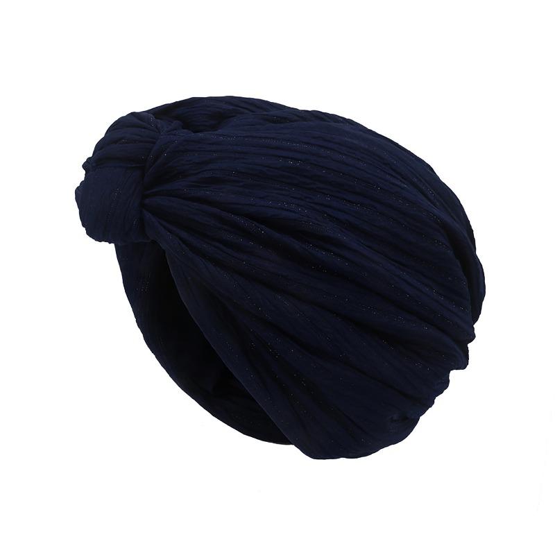 Ladies' Cross Knot Head Cap Spring and Autumn Fashion Knot Head Cap Silver Wire Wrinkled Cap