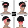 Afro Curly Kinky Synthetic Head Wraps Short Drawstring Puff Wigs with Small Cap Headband Scarf Wigs