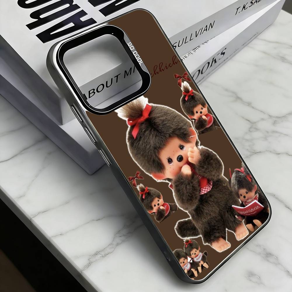 

M-Monchhichi Phone Case For iPhone 17,16,15,14,13,12,11 Plus,Pro Max,XS,Colored Silver Plated Inside Cover iPhone17air