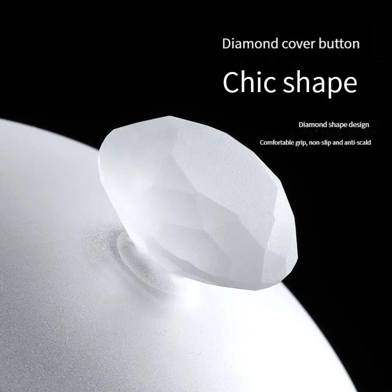 Frostet glasstekanne Magnetisk dryppkanne Varmebestandig glasstekanne med bunn Puerh-kjele Lag automatisk tekopp