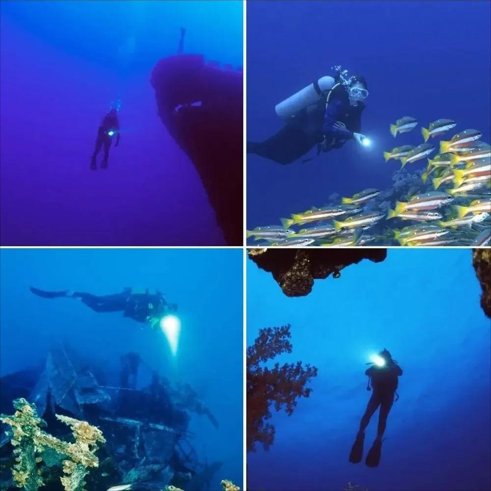 5000LM XHP120 Led Diving Flashlight IPX8 Underwater Waterproof 400M Professional Diving Torch Underwater Lighting Work Lamp