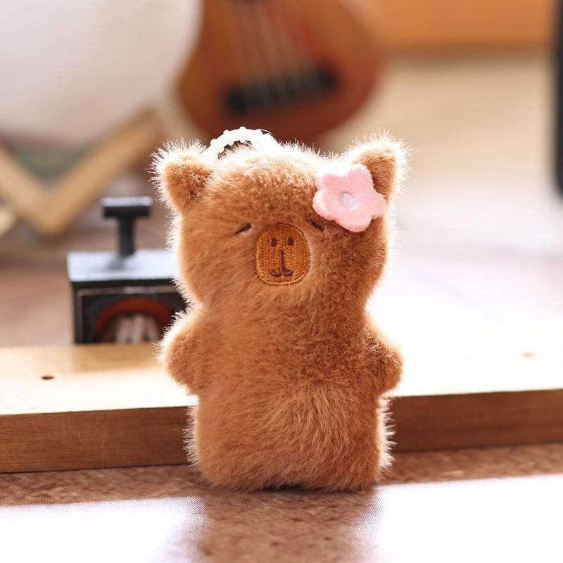 Plush Capybara Keychain With Soft Short Pile For Kids And Teens